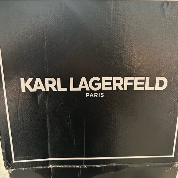 Karl Lagerfeld Chain Detail Combat Boots - Picture 9 of 10